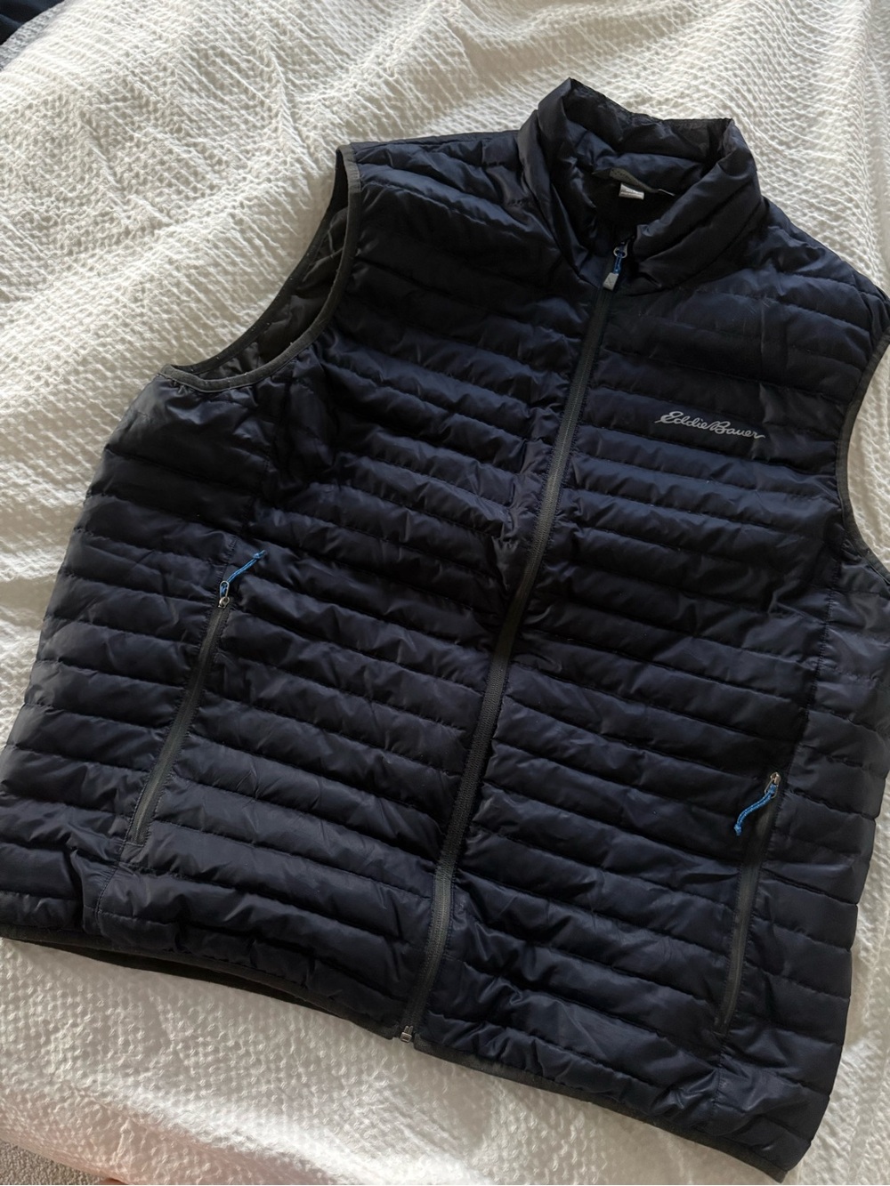 Eddie Bauer Men's Navy Quilted Packable Vest